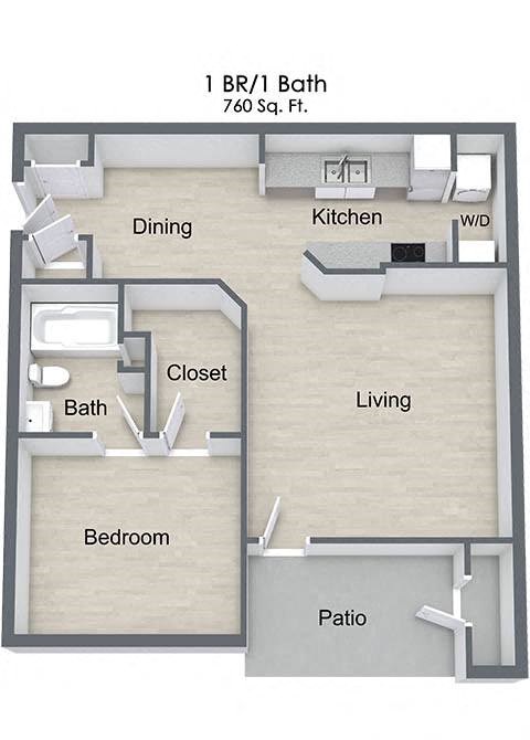 Pine Tree_1 Bedroom Floor Plan